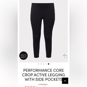 NWT Performance Core Workout Crop pants with pockets